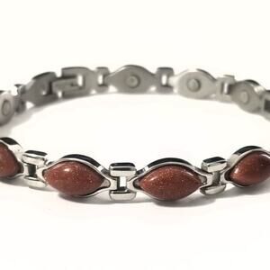 Women’s 316L stainless‎ steel sandstone magnetic bracelet 8 inches